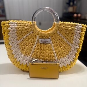 SOLD!! Kate Spade Lemon tote with wallet